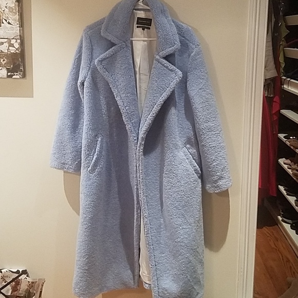 something navy teddy coat